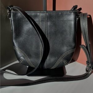 COACH Soho, black leather, mini swing pack, Crossbody bag